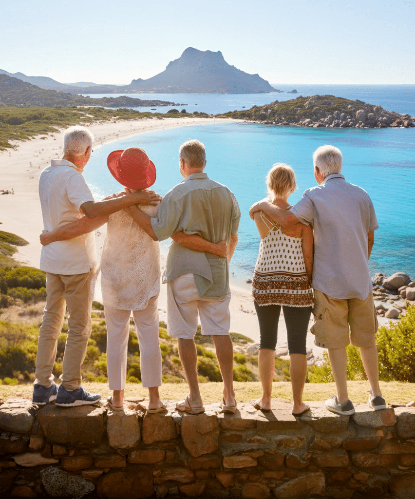 Retraités en vacances en Corse, au printemps