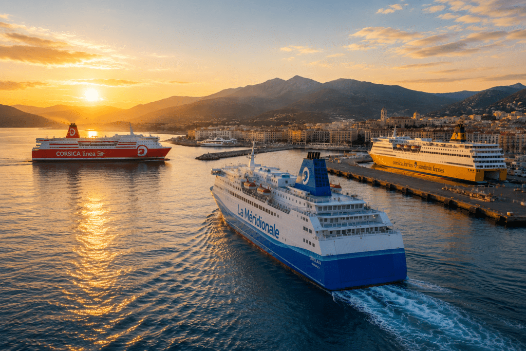 Les transports maritimes en Corse, 3 compagnies